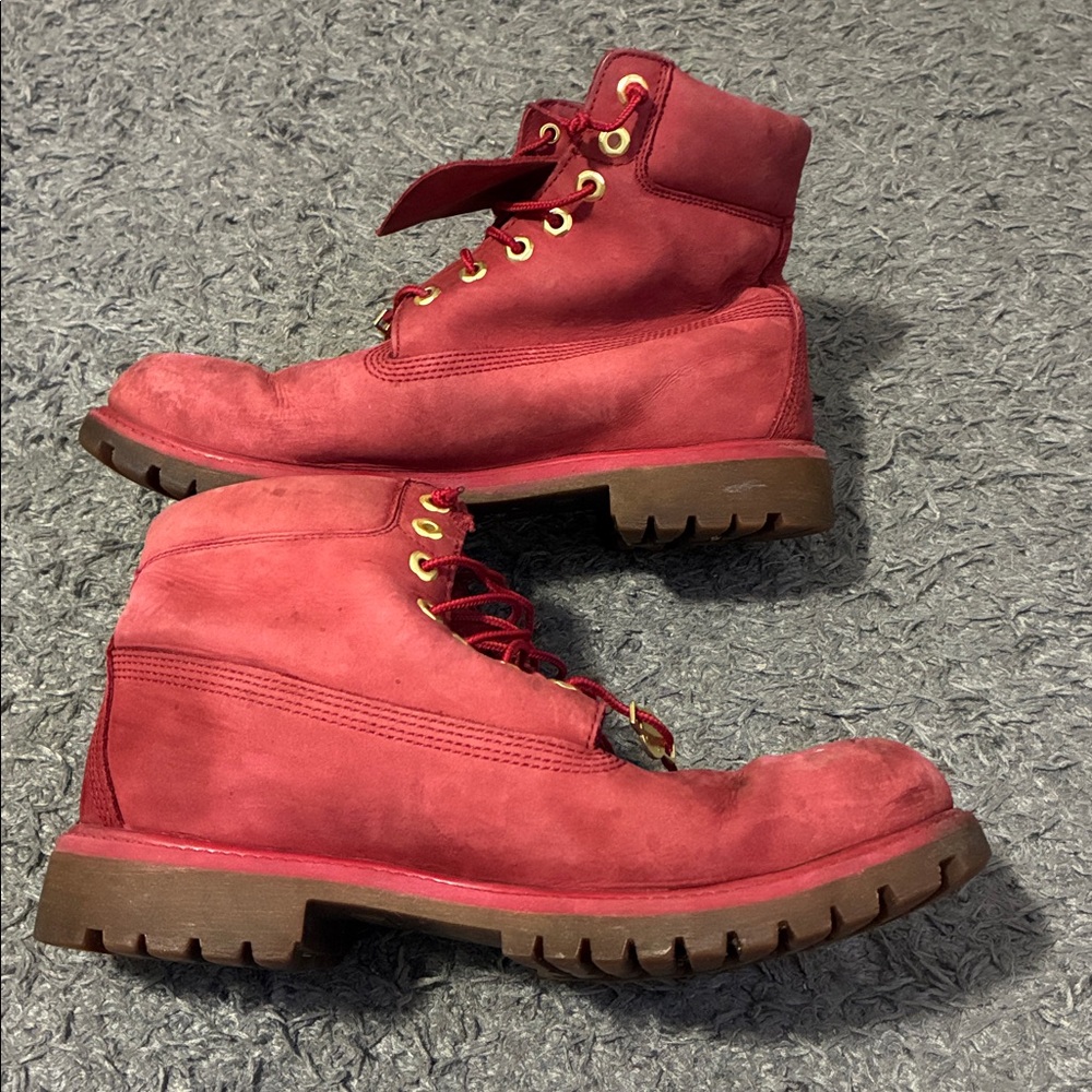Red Timberland Premium 6 Inch View 2